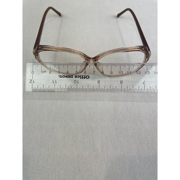 Vintage Clear & Brown Round Eyeglass Frames Full Rim - Picture 7 of 10